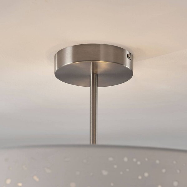 Lampa sufitowa Umma Lindby, możliwość ściemniania, biały / opal, salon / jadalnia, tkanina / materiał / jedwab, nowoczesny
