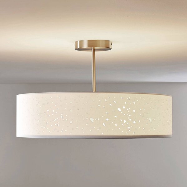 Lampa sufitowa Umma Lindby, możliwość ściemniania, biały / opal, salon / jadalnia, tkanina / materiał / jedwab, nowoczesny