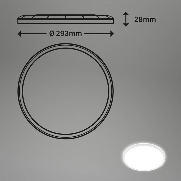 Briloner Lampa sufitowa LED Slim, biały / opal, przedpokój, tworzywo sztuczne, nowoczesny