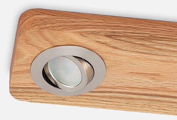 Lampa sufitowa LED Mikari, 48 cm, drewno, obrotowa Mikari Lindby, jasne drewno, salon / jadalnia, drewno, nowoczesny