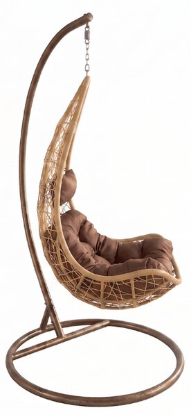 Żółty wiszący fotel AMAZONIA ze stojakiem