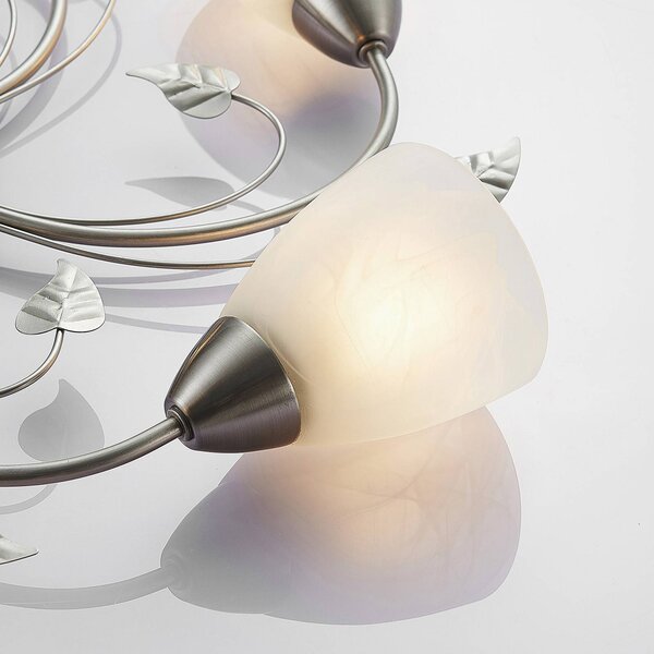 Lampa sufitowa Yannie Lindby, możliwość ściemniania, aluminiowy / szary / cynkowy, salon / jadalnia, metal, antyczny