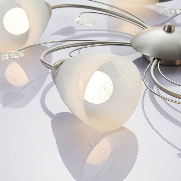 Lampa sufitowa Yannie Lindby, możliwość ściemniania, aluminiowy / szary / cynkowy, salon / jadalnia, metal, antyczny