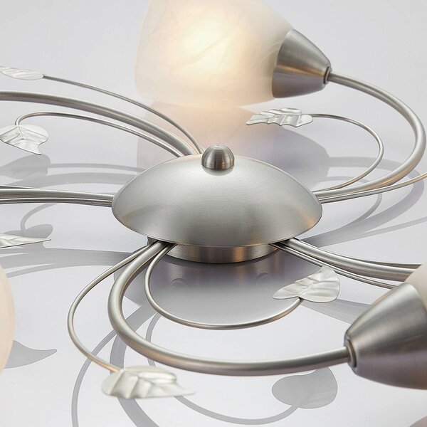 Lampa sufitowa Yannie Lindby, możliwość ściemniania, aluminiowy / szary / cynkowy, salon / jadalnia, metal, antyczny