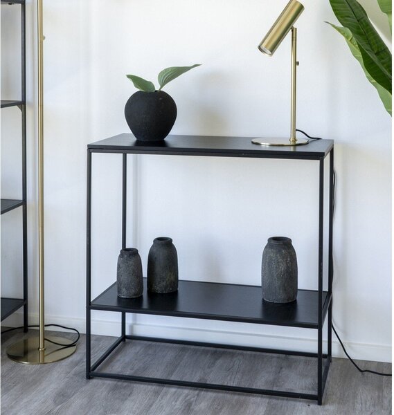 Czarna konsola z czarnym blatem 80x36 cm Vita – House Nordic