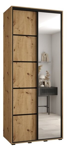 Szafa przesuwna wysoka Davos 5 110, gł. 60 cm artisan + artisan + czarny
