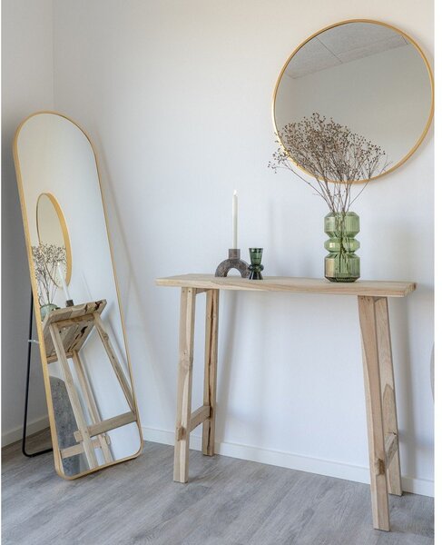 Konsola z litego drewna tekowego 30x90 cm Girona – House Nordic
