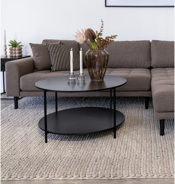 Czarny okrągły stolik z czarnym blatem ø 80 cm Vita – House Nordic