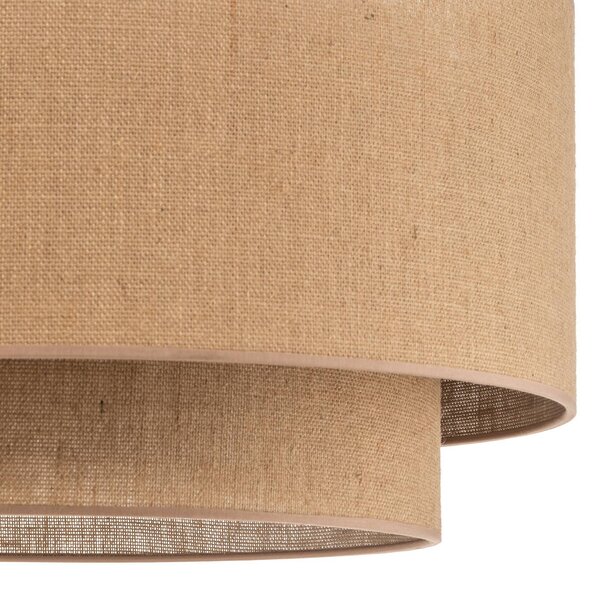 Lampa sufitowa Boho jute Euluna, możliwość ściemniania, brązowy / rdzawy, salon / jadalnia, tkanina / materiał / jedwab, dworkowy / rustykalny