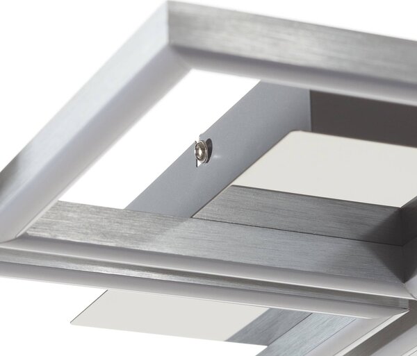 Briloner Lampa sufitowa LED Frame, możliwość ściemniania, chromowy / srebrny, salon / jadalnia, metal, nowoczesny