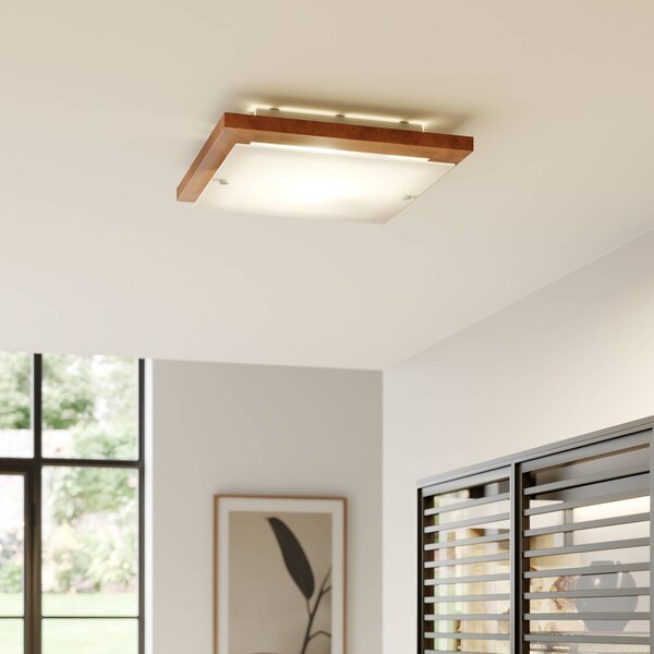 Lampa sufitowa Kerio Envostar, możliwość ściemniania, ciemne drewno, salon / jadalnia, drewno, nowoczesny
