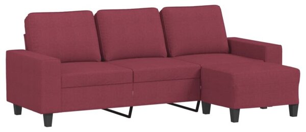 Sofa 3-osobowa z podnÃ³Å¼kiem winna czerwieÅ 180 cm, tkaninÄ