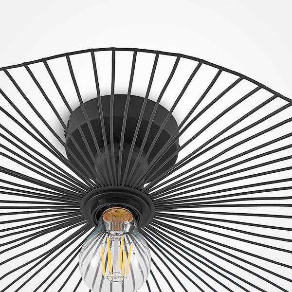 Lampa sufitowa Ruota Lindby, możliwość ściemniania, czarny, salon / jadalnia, metal, vintage