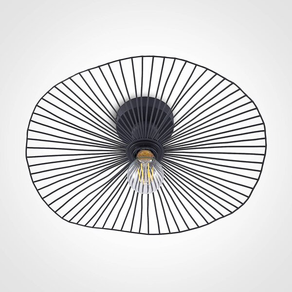 Lampa sufitowa Ruota Lindby, możliwość ściemniania, czarny, salon / jadalnia, metal, vintage