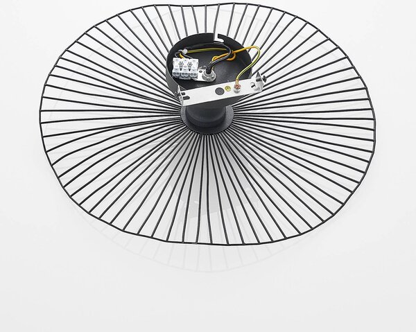 Lampa sufitowa Ruota Lindby, możliwość ściemniania, czarny, salon / jadalnia, metal, vintage