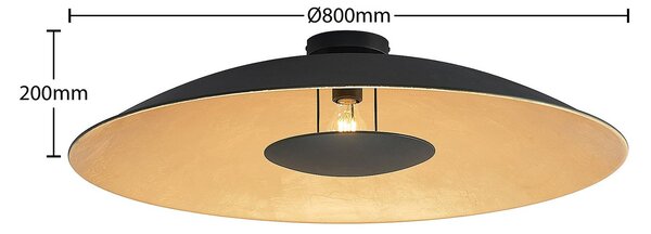 Lampa sufitowa Narisara Lindby, możliwość ściemniania, czarny, salon / jadalnia, metal, nowoczesny