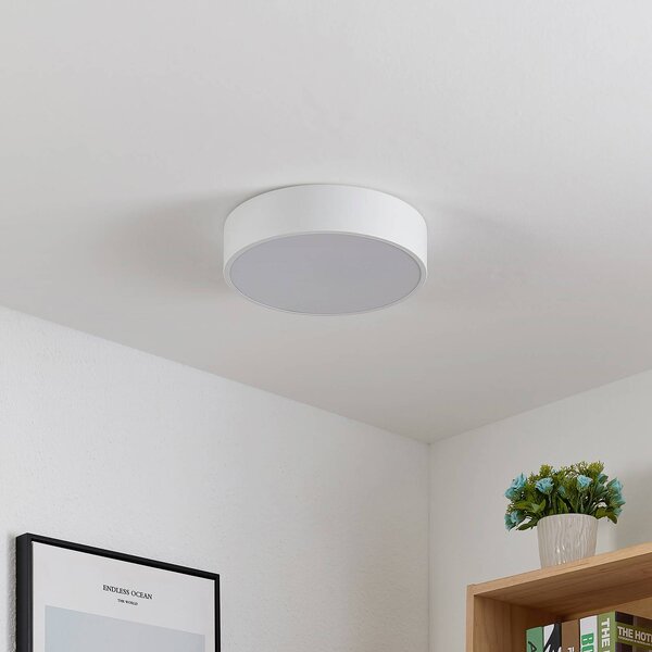Lampa sufitowa LED Simera Lindby, możliwość ściemniania, biały / opal, salon / jadalnia, tworzywo sztuczne, nowoczesny