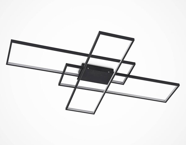 Lampa sufitowa LED Tetson Lindby, możliwość ściemniania, czarny, salon / jadalnia, metal, nowoczesny