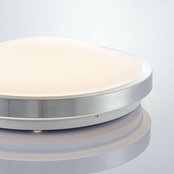 Lampa sufitowa LED Emelie Lindby, aluminiowy / szary / cynkowy, salon / jadalnia, aluminium, nowoczesny