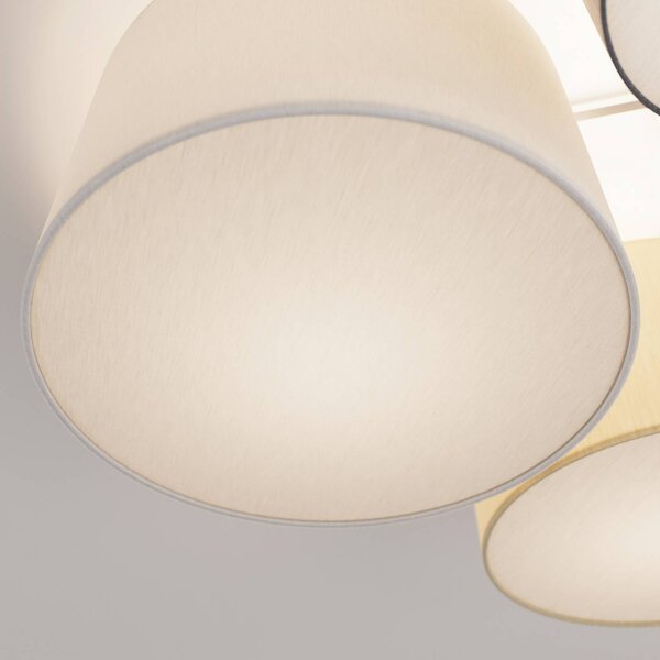 Lampa sufitowa Laurenz Lindby, możliwość ściemniania, aluminiowy / szary / cynkowy, salon / jadalnia, tkanina / materiał / jedwab, nowoczesny