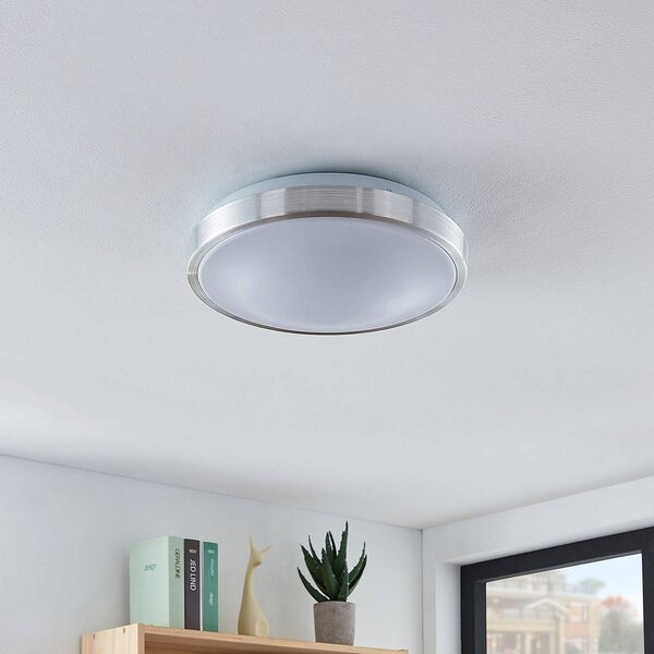 Lampa sufitowa LED Emelie Lindby, aluminiowy / szary / cynkowy, salon / jadalnia, aluminium, nowoczesny