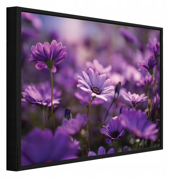Obraz W Ramie Na Płótnie Kwiaty Fioletowy Do Sypialni Salonu 40x30