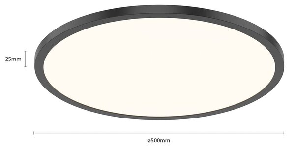 Brilliant Lampa sufitowa LED Tuco, możliwość ściemniania, czarny, salon / jadalnia, tworzywo sztuczne, nowoczesny