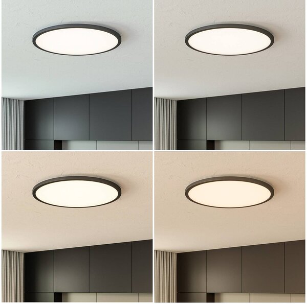 Brilliant Lampa sufitowa LED Tuco, możliwość ściemniania, czarny, salon / jadalnia, tworzywo sztuczne, nowoczesny