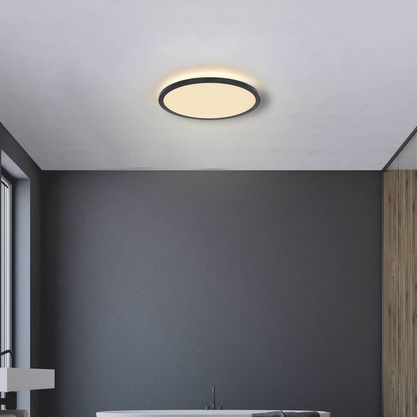Globo Lampa sufitowa LED Sapana, możliwość ściemniania, czarny, salon / jadalnia, tworzywo sztuczne