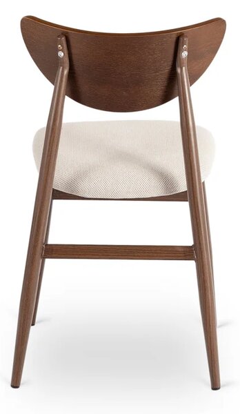Zestaw Stół Okrągły Rozkładany HARRY 102-142 cm Orzech/Czarny i 4 Krzesła BRAGA Orzech/Krem