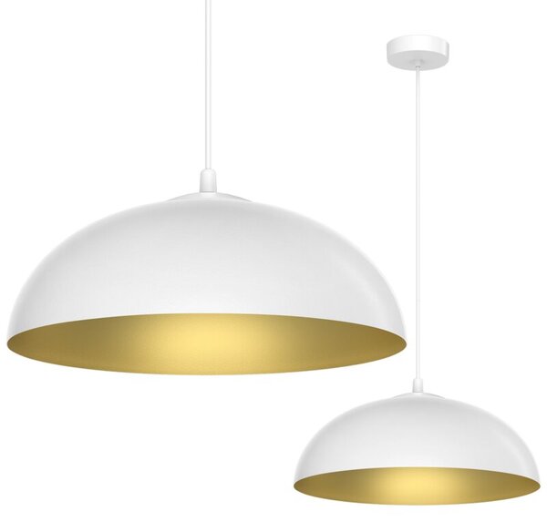 Lampa wisząca Light Home LH Misa 1xE27 klosz 37cm biały/złoty