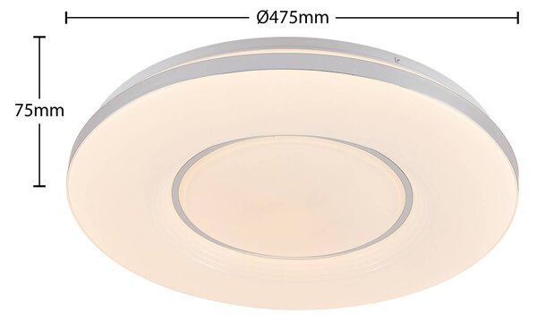 Lampa sufitowa LED Robini Lindby, możliwość ściemniania, chromowy / srebrny, salon / jadalnia, metal, nowoczesny