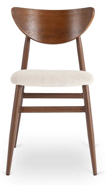 Zestaw Stół Okrągły Rozkładany HARRY 102-142 cm Orzech/Czarny i 4 Krzesła BRAGA Orzech/Krem