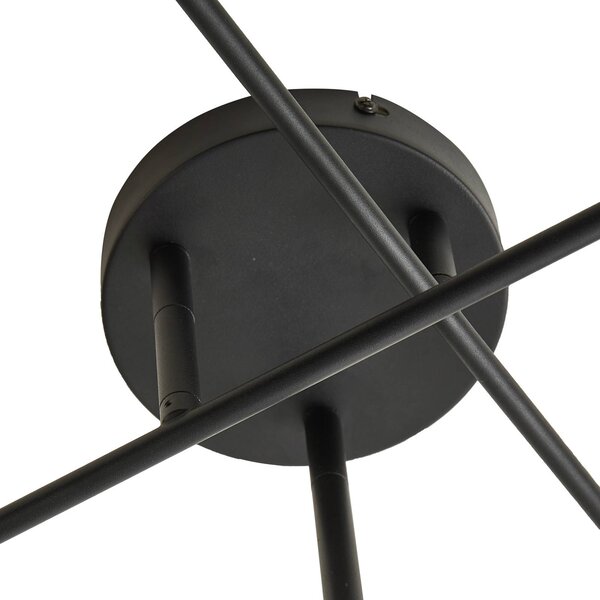Lampa sufitowa Estar Lindby, możliwość ściemniania, czarny, salon / jadalnia, metal, vintage