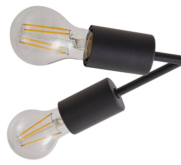 Lampa sufitowa Estar Lindby, możliwość ściemniania, czarny, salon / jadalnia, metal, vintage