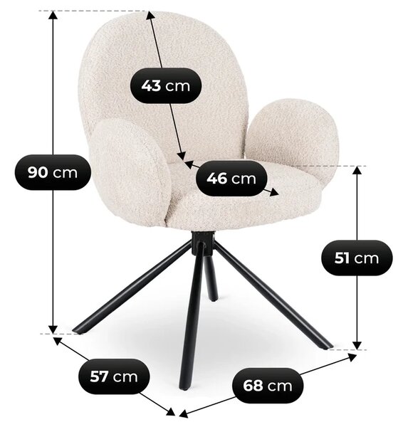 Zestaw Stół Prostokątny Rozkładany REX 160-220 cm Ciemny Brąz/Czarny i 4 MUSSO Beżowe
