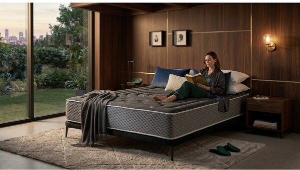 Średnio twardy/ekstra twardy piankowy materac dwustronny 160x200 cm Premium Black Multizone – Moonia
