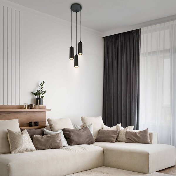 Briloner Lampa wisząca Ida, możliwość ściemniania, czarny, kuchnia, metal, nowoczesny