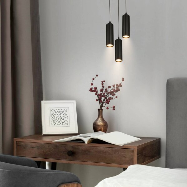 Briloner Lampa wisząca Ida, możliwość ściemniania, czarny, kuchnia, metal, nowoczesny