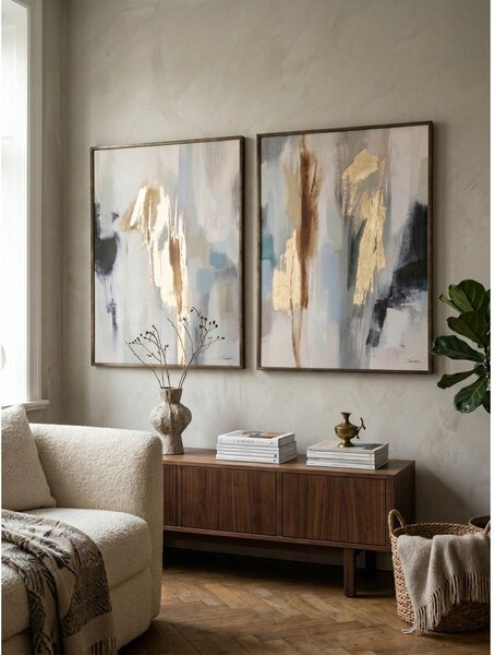 Obrazy drukowane z z ręcznie malowanymi elementami na płótnie z ramą w zestawie zestaw 2 szt. 60x80 cm Gallery – Bizzotto