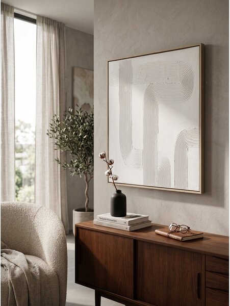 Ręcznie malowany obraz na płótnie z ramą w zestawie 83x83 cm Texture – Bizzotto