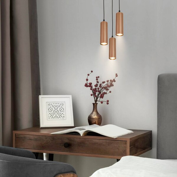 Briloner Lampa wisząca Ida, możliwość ściemniania, brązowy / rdzawy, kuchnia, metal, nowoczesny