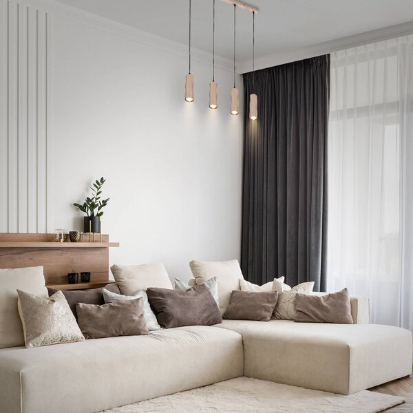 Briloner Lampa wisząca Ida, możliwość ściemniania, kremowy / amber, kuchnia, metal, nowoczesny