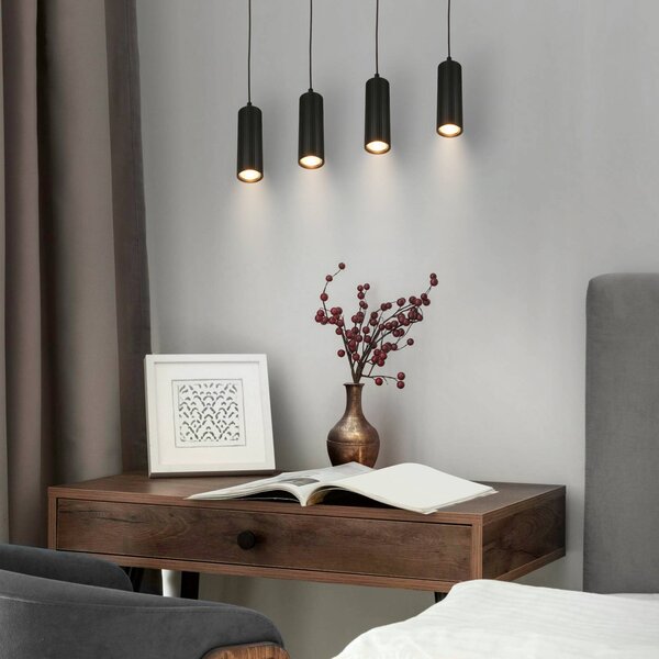 Briloner Lampa wisząca Ida, możliwość ściemniania, czarny, kuchnia, metal, nowoczesny