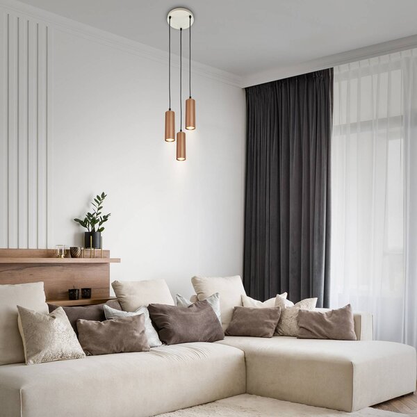 Briloner Lampa wisząca Ida, możliwość ściemniania, brązowy / rdzawy, kuchnia, metal, nowoczesny