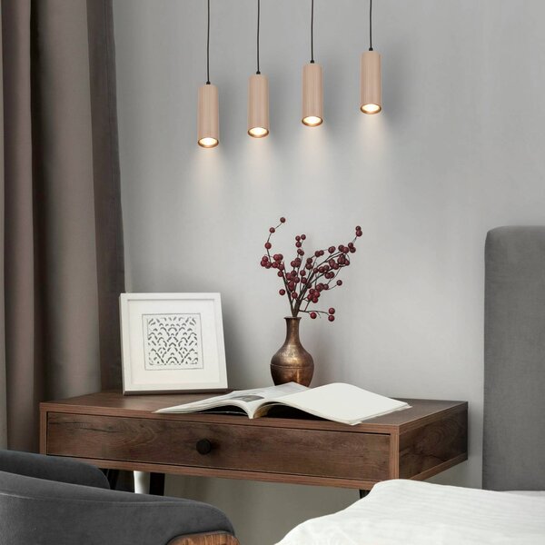 Briloner Lampa wisząca Ida, możliwość ściemniania, kremowy / amber, kuchnia, metal, nowoczesny