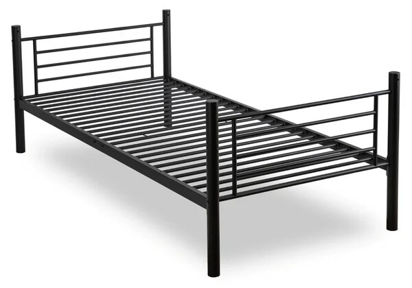 Łóżko Piętrowe Dla Dzieci 90x200 cm RODEZ Metalowe Czarne