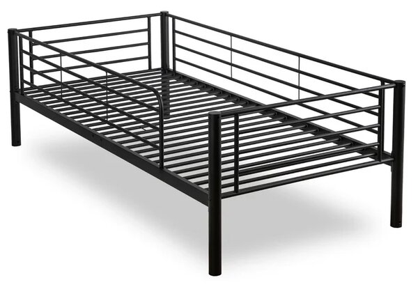 Łóżko Piętrowe Dla Dzieci 90x200 cm RODEZ Metalowe Czarne