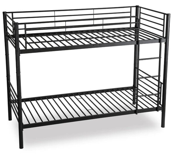 Łóżko Piętrowe Dla Dzieci 90x200 cm RODEZ Metalowe Czarne