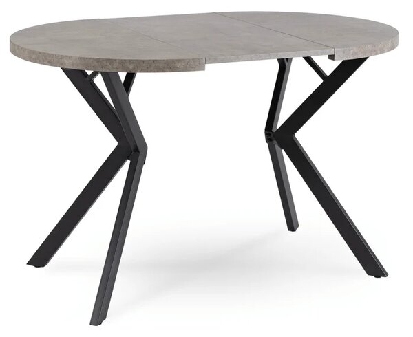 Stół Okrągły Rozkładany DORIAN 80-160 cm Beton/Czarny Loft